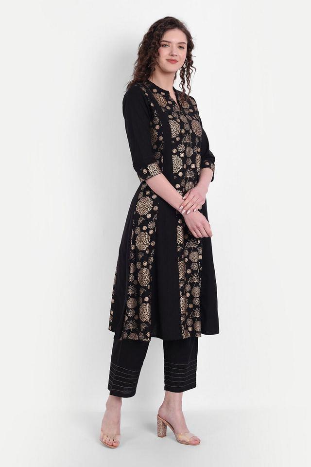 embellished calf length rayon knitted womens kurta set