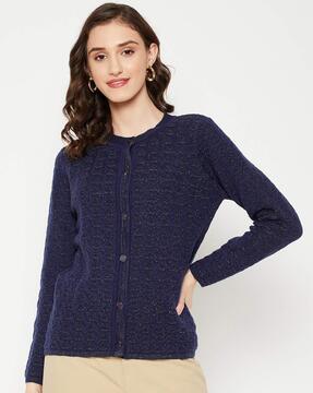 embellished cardigan with button closure