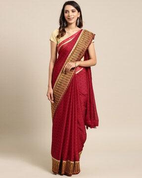 embellished chiffon saree with blouse piece