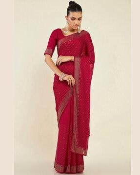 embellished chiffon saree