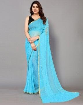 embellished chiffon saree