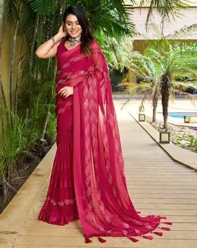 embellished chiffon saree