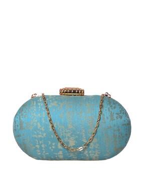 embellished classic clutch with detachable chain