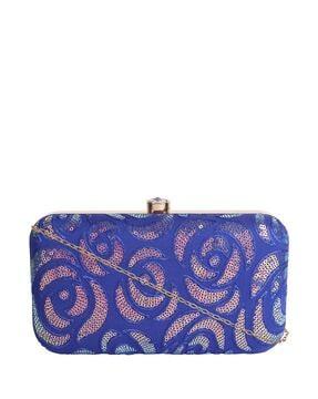 embellished clutch with detachable chain strap