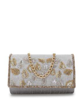 embellished clutch with detachable sling