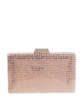 embellished clutch with zari accent