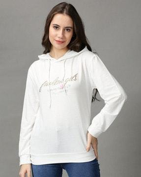 embellished cotton hoodie