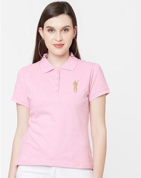 embellished cotton polo t-shirt