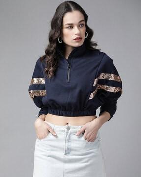 embellished cotton sweatshirt