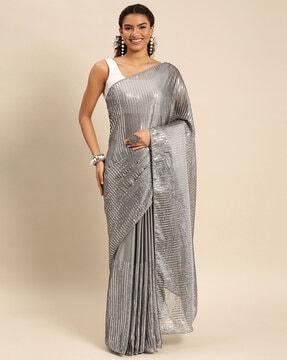 embellished crepe saree