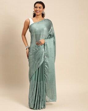 embellished crepe saree