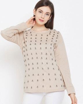 embellished crew-neck sweatshirt