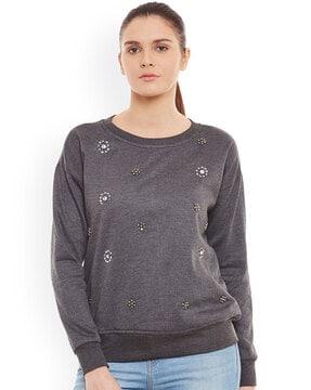 embellished crew-neck sweatshirt