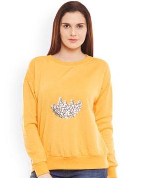 embellished crew-neck sweatshirt