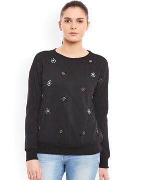 embellished crew-neck sweatshirt