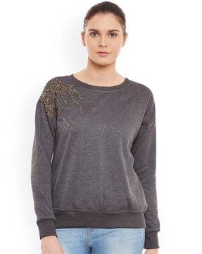 embellished crew-neck sweatshirt