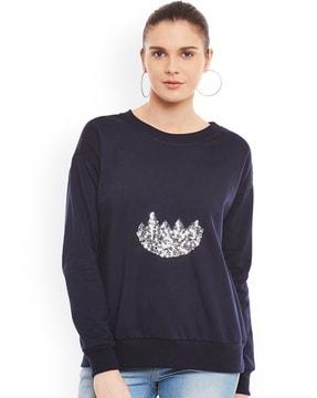 embellished crew-neck sweatshirt