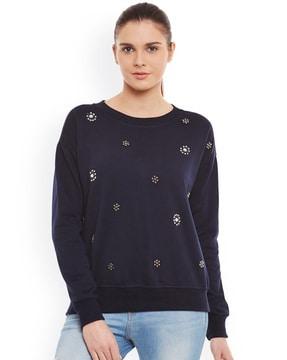 embellished crew-neck sweatshirt