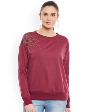 embellished crew-neck sweatshirt