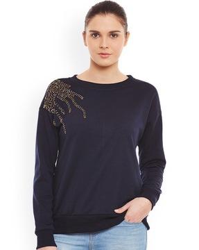 embellished crew-neck sweatshirt