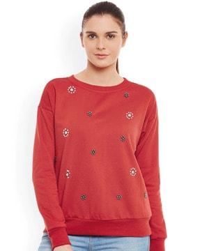 embellished crew-neck sweatshirt