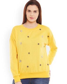 embellished crew-neck sweatshirt