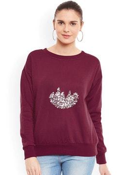 embellished crew-neck sweatshirt