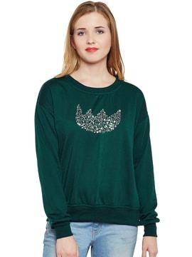 embellished crew-neck sweatshirt