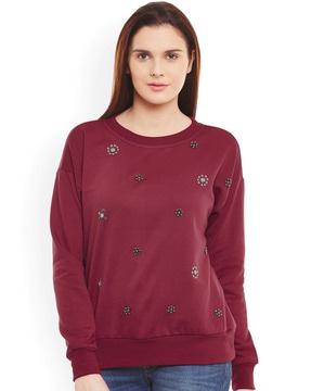 embellished crew-neck sweatshirt