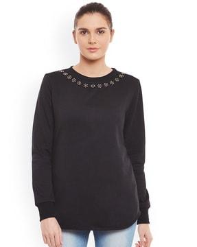 embellished crew-neck sweatshirt