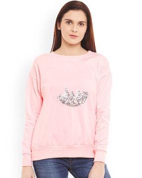 embellished crew-neck sweatshirt