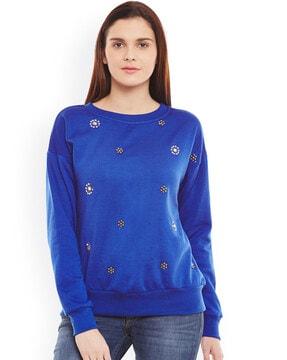 embellished crew-neck sweatshirt