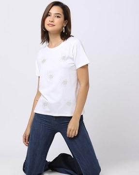 embellished crew-neck t-shirt