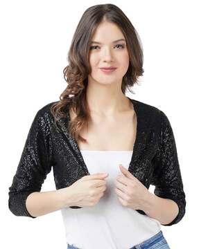 embellished crop shrug