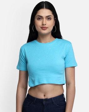 embellished crop top