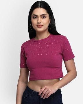 embellished crop top