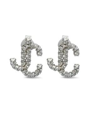 embellished crystal stud earrings
