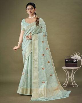 embellished design tassels and latkans organza saree