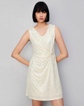 embellished dress with sleeveless