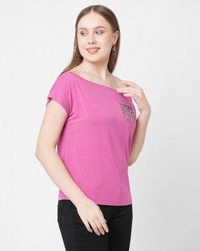 embellished drop-shoulder t-shirt