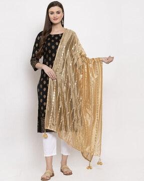 embellished dupatta with gota work