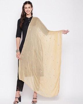 embellished dupatta with lace border