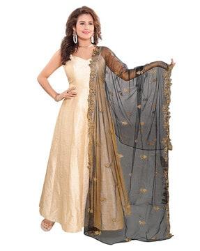 embellished dupatta with lace border