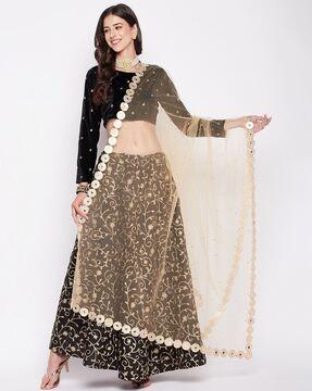 embellished dupatta with sequinned