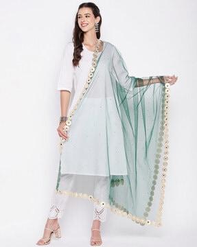 embellished dupatta with sequinned