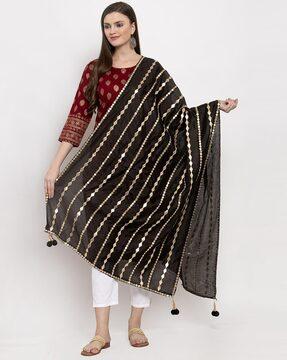 embellished dupatta with tassels