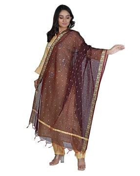 embellished dupatta with tassels