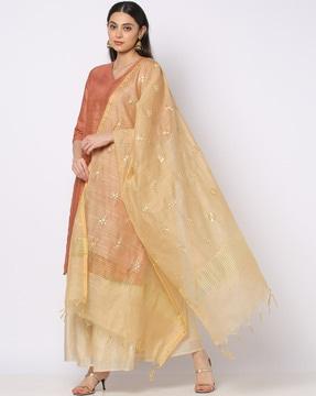 embellished dupatta with tassels