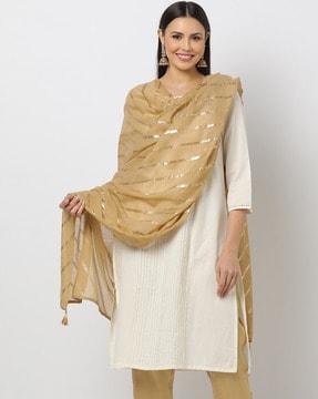 embellished dupatta with tassels