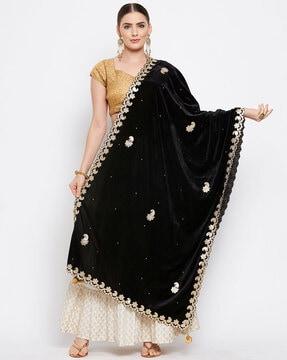 embellished dupatta with tassels